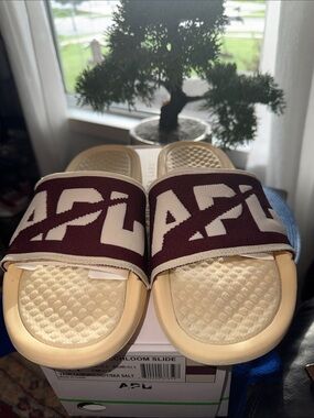 APL Slide Sandals in Vanilla and Maroon Branded Strap-Unisex